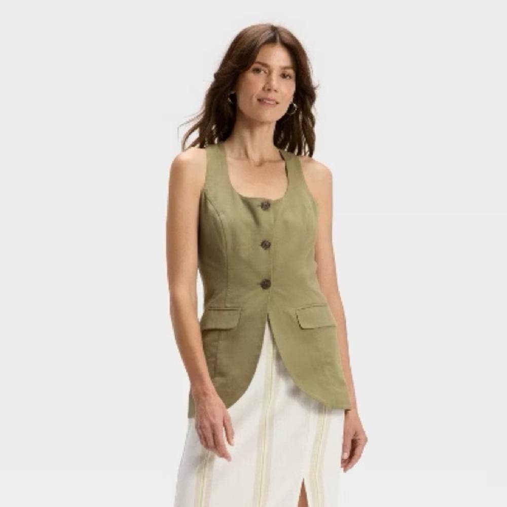 a new day Olive Green Sleeveless Top Size Medium
